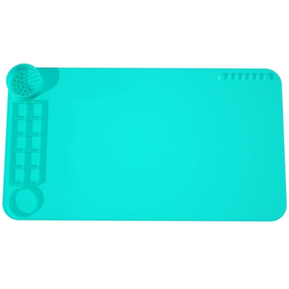 Silicone Art Painting Mat for 3-14 Years Old, Waterproof Washable Drawing Pad with Mixing Cup, Versatile Graffiti Board for Craft DIY, Painting & Creative Learning Activities, 10.83*19.49in, Green