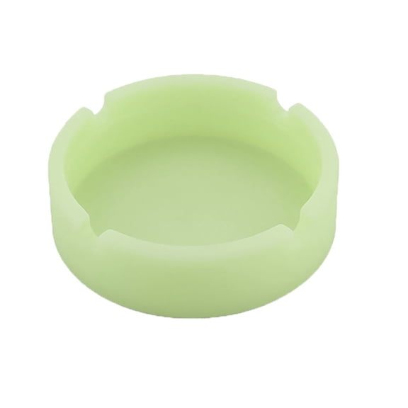 Silicone Ashtray, Luminous Ash Tray, Glow In The Dark Tray, High Temperature Resistant Round Ashtray, Durable Silicone Container for Patio Outdoor And Household Smoking Use,Yellow
