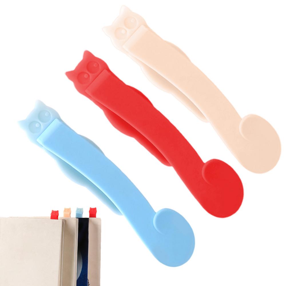 Silicone Automatic Bookmarks, 3pcs Cute Page Markers, Automatic ...