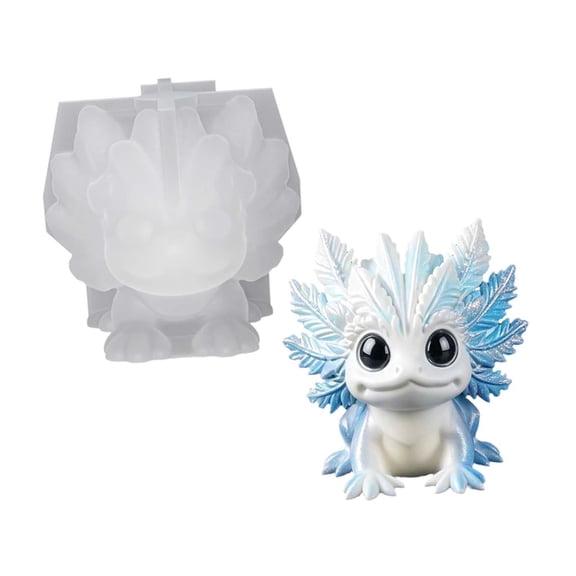 Silicone Axolotl Mold for Figurine Making, Salamander Shape Casting Mold for Resin, , or Clay