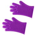 thumbnail image 1 of Silicone BBQ Heat Resistant Gloves Grill Pot Holder Cooking Grip Oven Mitts, 1 of 7