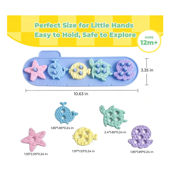 Silicone Baby Bath Toys – Stackable, Shape-Sorting Floating Set with 10 Mold-Free Textured Pieces, No-Hole Design – Early Learning Bathtub Toys for Toddlers and Kids