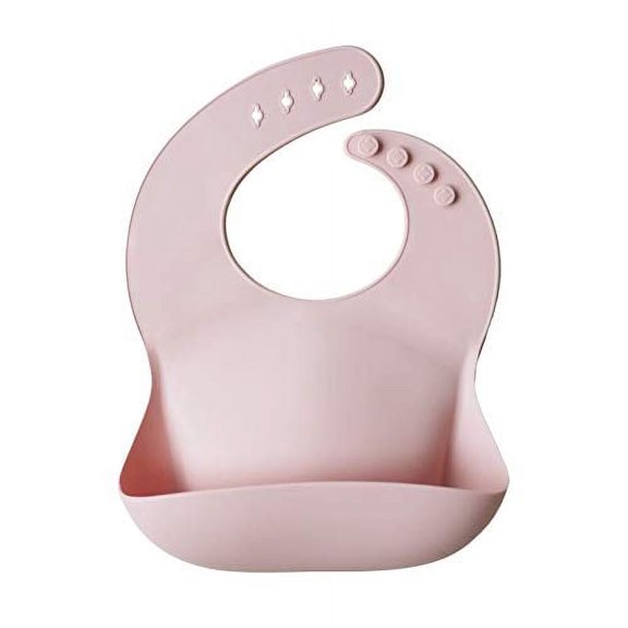 Silicone Baby Bib | Adjustable Fit Waterproof Bibs (Blush)
