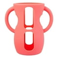 thumbnail image 1 of Silicone Baby Bottle Sleeve, Anti- Protective Cover with Handles for 240ml Glass Feeding Bottle, Raspberry Red, 1 of 3
