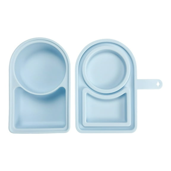 Silicone Baby Feeding Plate Set, Non-Slip Divided Toddler Plates, Microwave & Dishwasher Safe, BPA Free, Pink, Easy Grip Design for Babies and Kids Self-Feeding, Durable and Portable Tableware