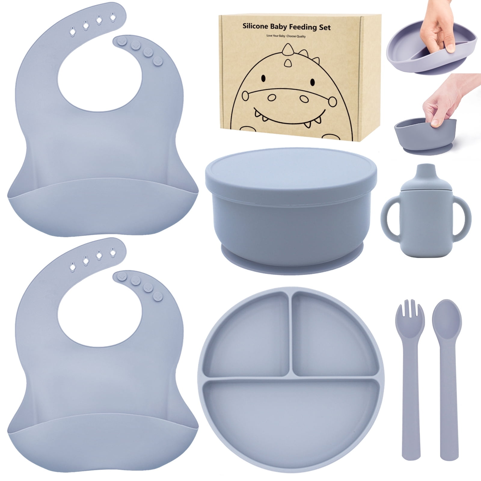 Silicone Muffin Cups Silicone Baby Feeding Set Baby Led Weaning