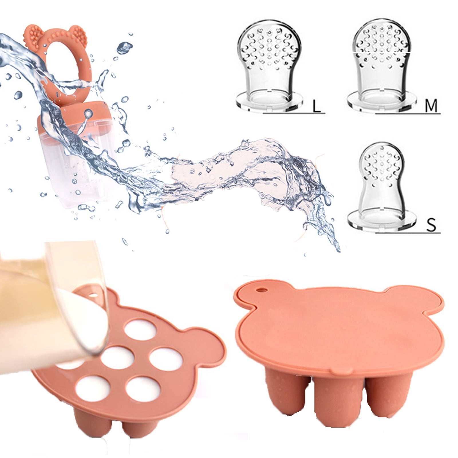 Silicone Baby Fruit Food Feeder Pacifier & Breastmilk Popsicle Freezer ...
