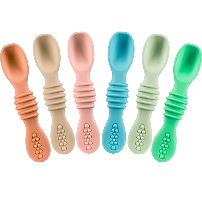 Silicone Baby Spoon (6 Pack) - BPA Free Gum-Friendly First Stage Baby  Feeding Spoon