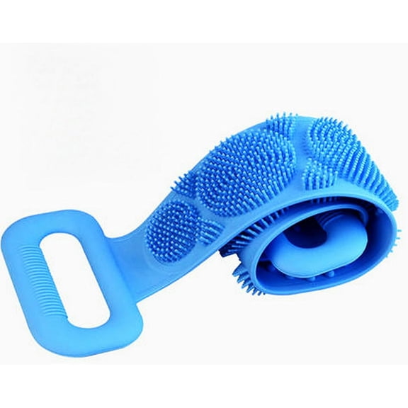 Silicone Back Scrubber for Shower, Silicone Body Scrubber, 35 Inch Extra Long Bath Body Brush Back Brush Exfoliating Body Scrubber with Handle for Men Women