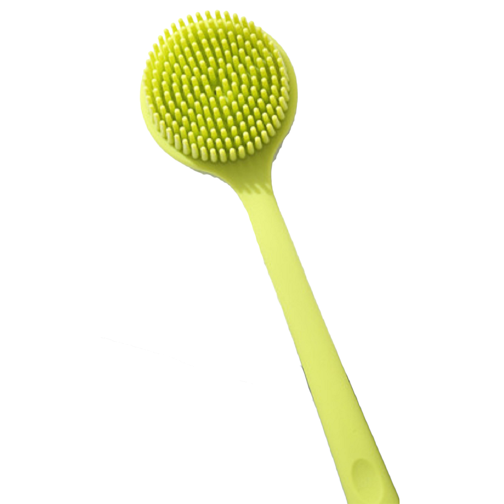 Silicone Back Scrubber for Shower Long Handle Soft Bristles Bath