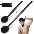 thumbnail image 1 of Silicone Back Scrubber for Shower, TSV 23.5" Adjustable Telescopic Long Handle Body Brush, Double Sided Shower Brush, 1 of 6