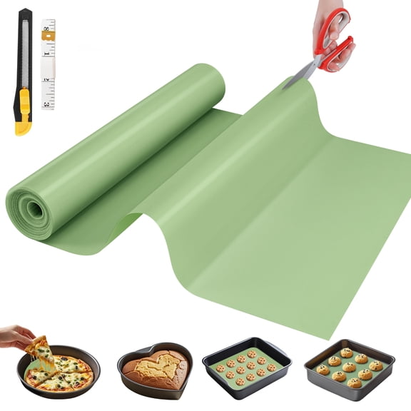 Silicone Baking Mat  12 In X 6 Ft Free Sheet Non-stick Reusable Dough & Pastry Non-slip Roll For Air Fryer Liner Freeze Dryer Oven Pan Kitchen Counter