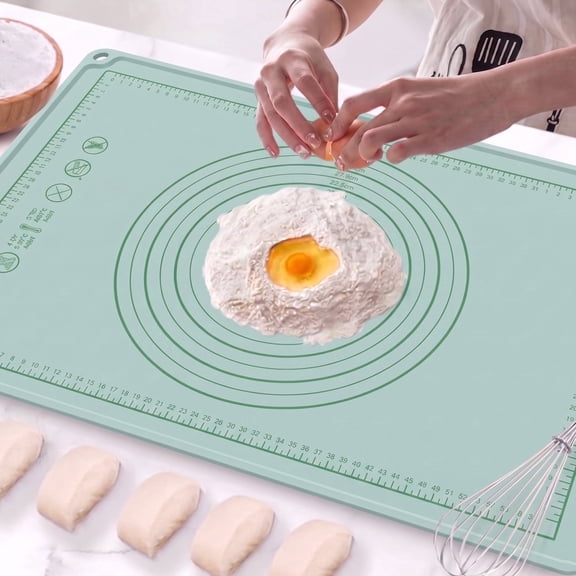 Silicone Baking Mat 19.7 x 27.6 Inch Extra Large Dough Rolling Mat with Measurement Guide for Bread, Pizza and Cookies