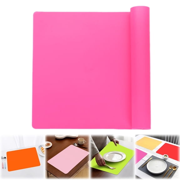 Silicone Baking Mat,1PCS Silicone Mats for Kitchen Counter,Large Silicone Countertop Protector 16" by 15",Nonskid Heat Resistant Desk Saver Pad,Multipurpose Mat,Placemat,Dark Pink