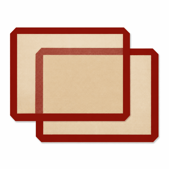 2 Pack Nonstick Food Grade Silicone Baking Mat 16.5x11.6 Red Heat Safe