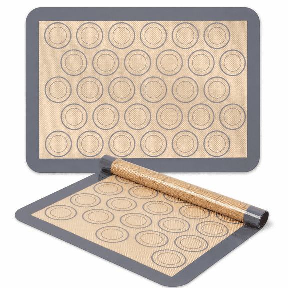 2 Pack Non-Stick Silicone Baking Mat 16.5"x11.6" Oven Safe for Macaron