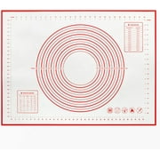 Silicone Baking Mat 24 "X32" Large Rolling Mat With Measured Fondant Mat Non-Slip Non-Stick Counter Oven Mat For Pizza, Pies, Yeast Bread, Cookies, Pastries Oven Liner Silicone Mat?Red)