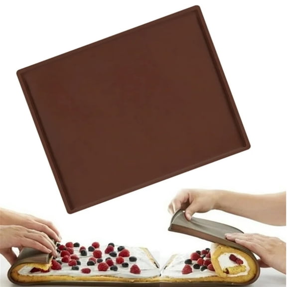 Silicone Baking Mat Basdi Reusable High-Temperature Silicone Baking Mat - Non-Stick Parchment Replacement for Oven & Dehydrating, Easy-Clean & Durable for Cookies & Pastries, Oven Mat, Brown