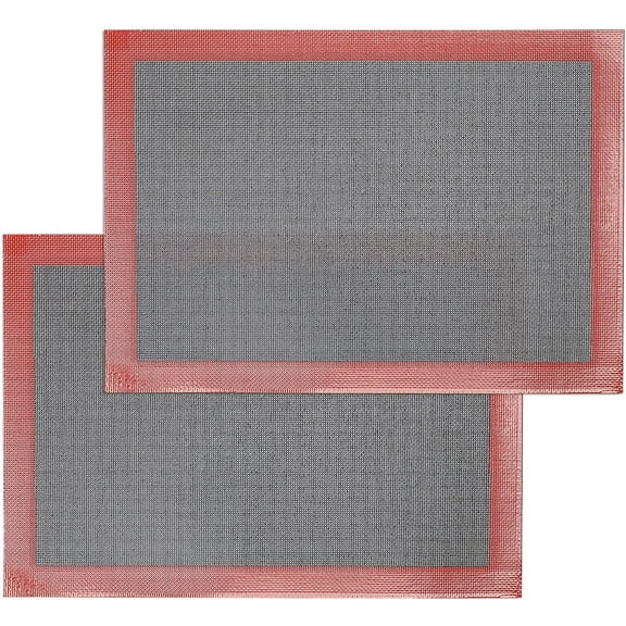 Silicone Baking Mat with Microperforated, 2 PCS Perforated Baking Mats/Oven Liners for 13" x 18" Half Sheet Pan, Reusable Air Mesh Silicone Mat for Cookie/Eclair/Bread/Pizza/Pastry