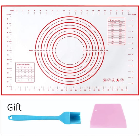 Triani Silicone Baking Mat, Nonstick Pastry Mat with Measurements, Extra Thick Baking Sheet for Cutting Pasta. Fondant Mat, Dough Rolling Mat, Oven Liner, Pie Crust Mat. 1Pack 24"16" Silicone Mats