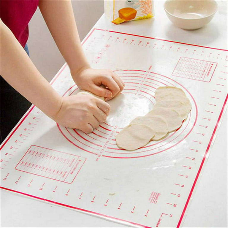 WAYUTO Silicone Pastry Mat with Measurements - Dough Rolling Mat Silicone  Baking Mat Dough Kneading Mat Pie Crust Rolling Sheet for Kitchen Bakery