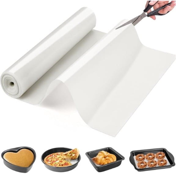 Silicone Baking Mat Roll -12IN x 10FT Non Stick Heat Resistant Food Grade Baking Mats, No Slip Reusable Freeze Dryer Mat,Pastry Mat,Countertop Protector Mat, Washable Oil-Proof Refrigerator Liners