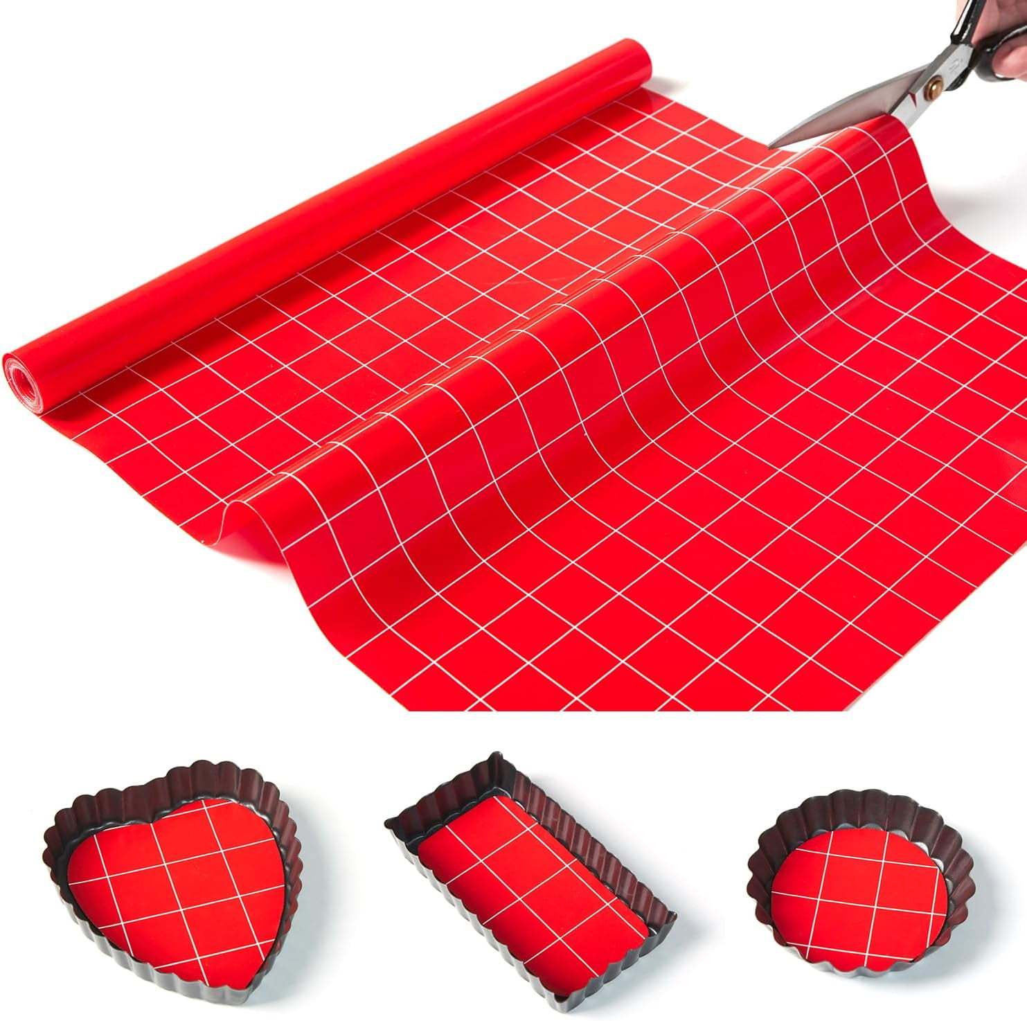 Silicone Baking Mat Roll 16IN*5FT Free Cutting, NonSlip Pastry Mat
