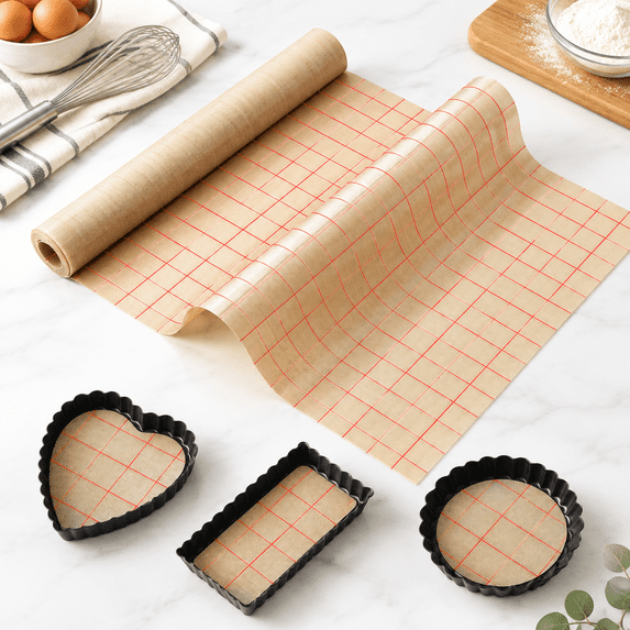 Silicone Baking Mat Roll Beige Red Line 96