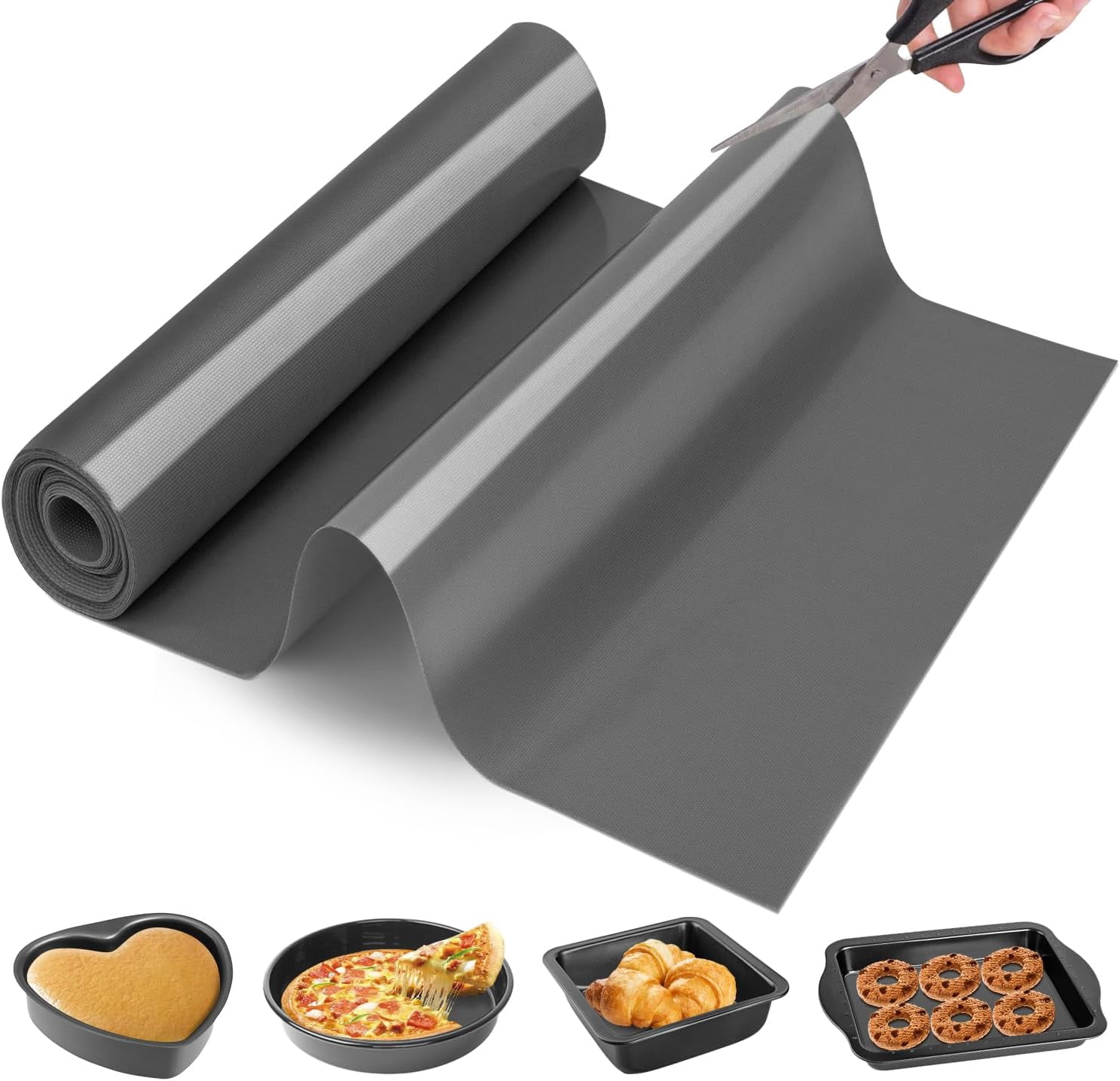 Silicone Baking Mat Roll, Cut to Size Non Stick Heat Resistant Pastry ...