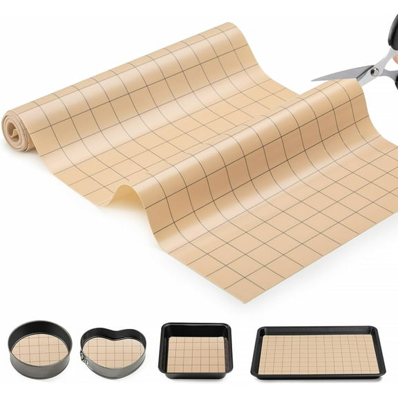 Silicone Baking Mat Roll, Non Stick Heat Resistant Baking Mats,No Slip Reusable Freeze Dryer Mat,Pastry Mats,Countertop Mats, Cut to size fit different Sharp Oven Pans Dishes(Beige, 16in X5.25 FT)