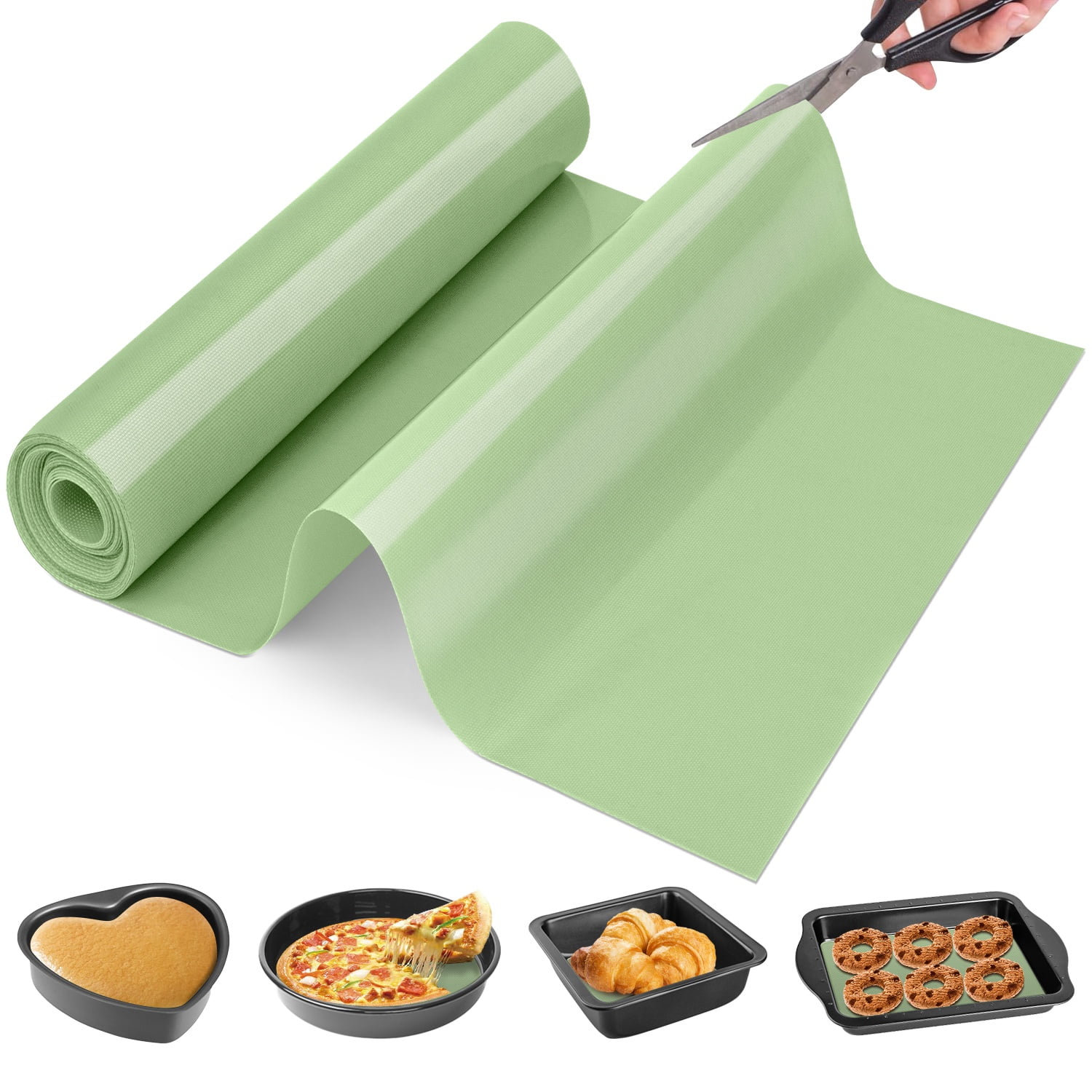 Silicone Baking Mat Roll - Non Stick, Heat Resistant Pastry Mat for Macarons, Bread, Cookies | Kitchen Countertop Protector | Dough Rolling Mat Gray