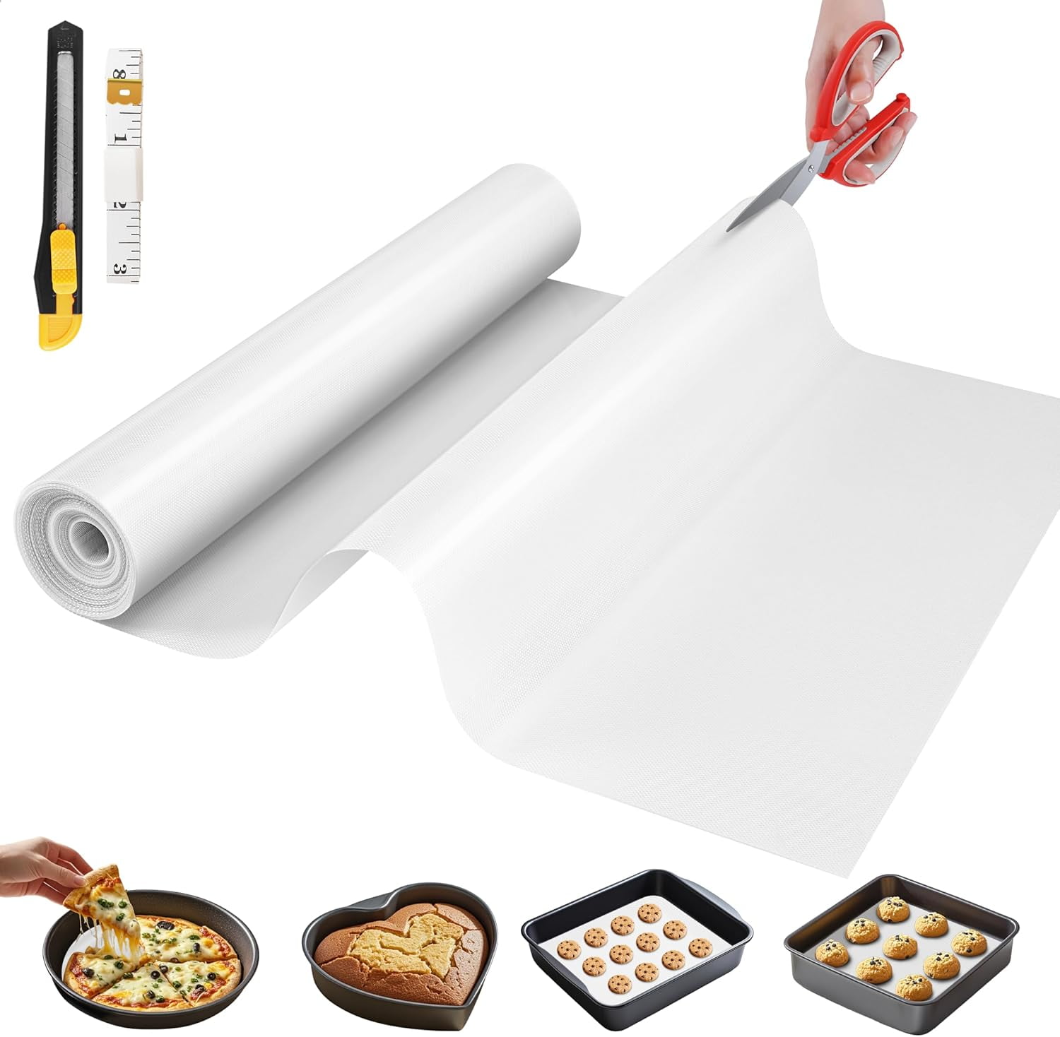Silicone Baking Mat Roll, Reusable Baking Sheet Liners, 24 in x 6 ft ...