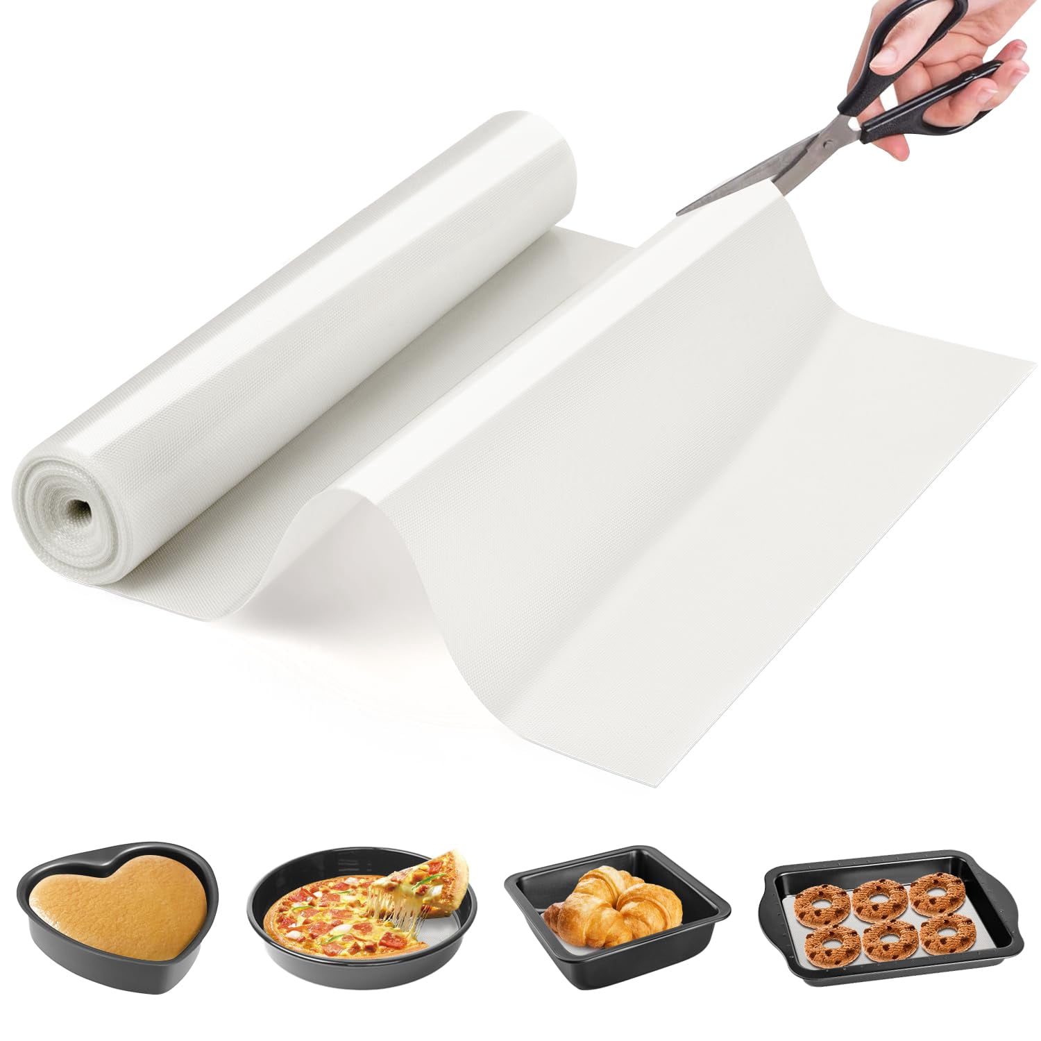 Silicone Baking Mat Roll -non-stick Dough Rolling  Food Grade Pastry Non-slip Kitchen Counter Reusable Air Fryer Washable Oil-proof Refrigerator Liners