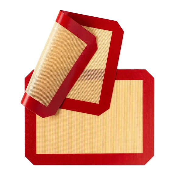 Silicone Baking Mat - Set of 2 Non-Stick Quarter Sheet  Professional Food Safe Tray Pan Liners