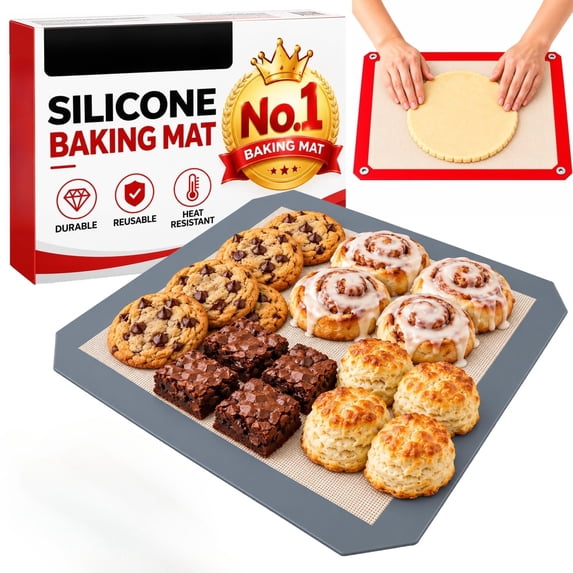 Silicone Baking Mat Sheet Snap Corner Crisp Pan Tray Fiber Leakproof ...