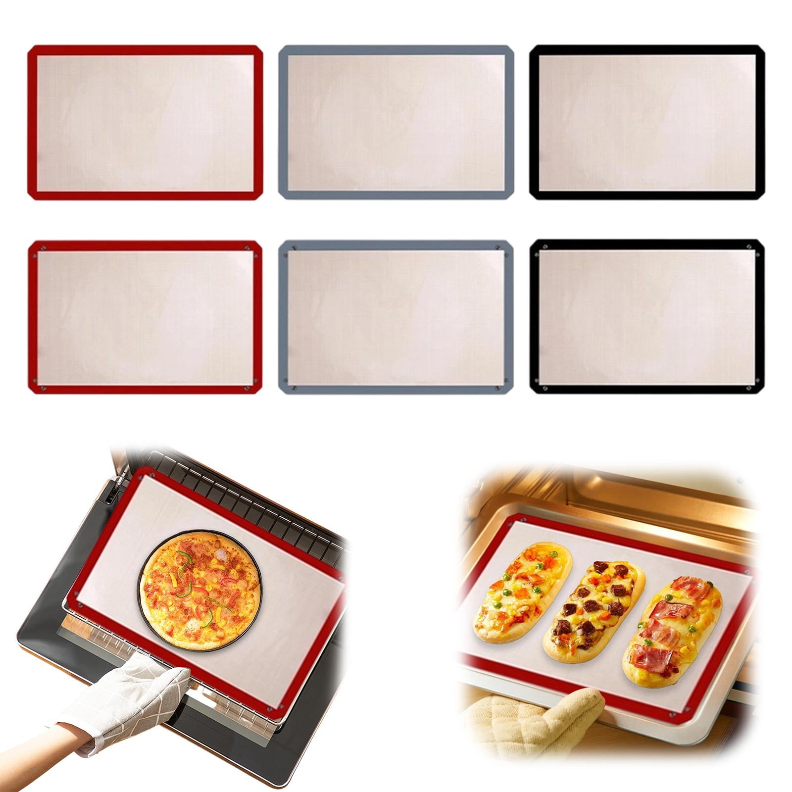 Silicone Baking Mat with Snap Buttons 16x24 Foldable Roasting Tray ...