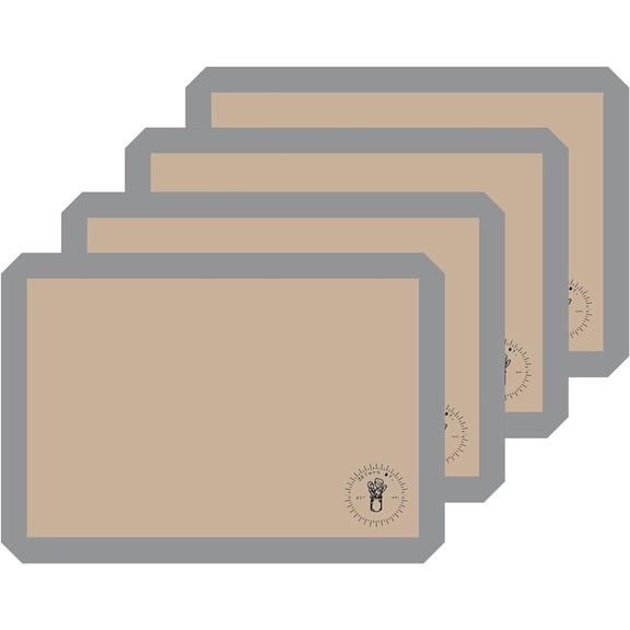 Silicone Baking Mats Half Size Sheet Liners Pack Of 4 Oven Safe (11.5 X 16.5) Non-Stick Liner Perfect For Macarons Cookies And Cakes