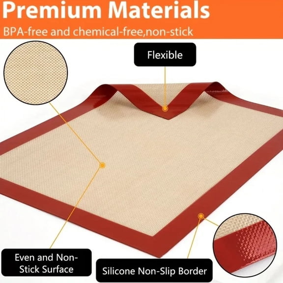 Silicone Baking Mats Reusable Baking Mats Heat Resistant Non-Stick Oven Liner Sheet Cookie Kitchen Accessories