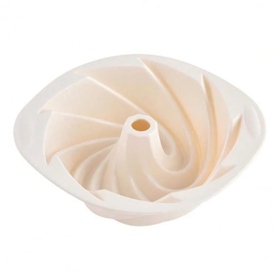Silicone Baking Mold Chiffon Cake Pan Sugar Chocolate Fondant Mold Single Hole Vortex Design Beige