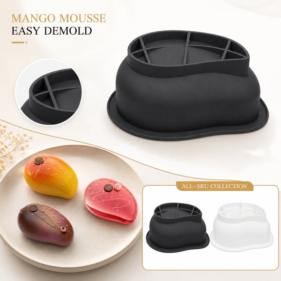 Silicone Baking Mold Silicone Molds for Baking Black Mango Shaped Cake Molds for Baking for Homemade Desserts, Mousse and Baked Goods, 1 Pack