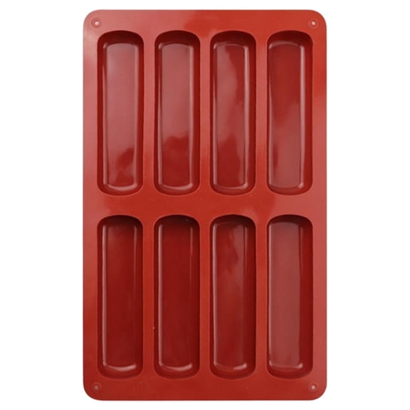 Silicone Baking Molds, 8-Cavity Rectangle Granola Bar Mold for Energy Bites, Muffins, Brownies, Non-Stick Cake Pan, Easy Release & Dishwasher Safe, 1 Pcs