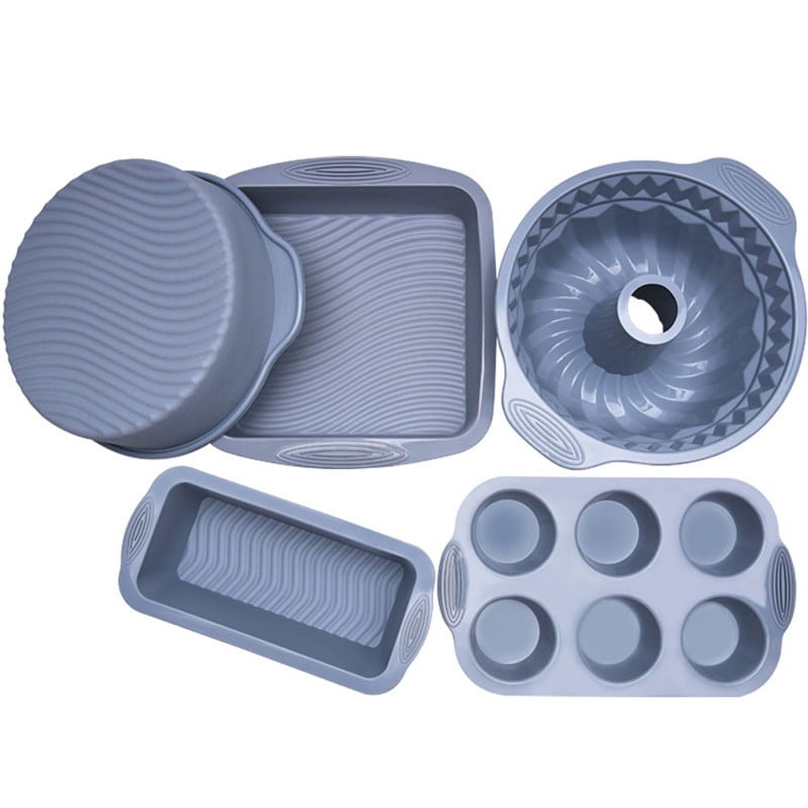 Silicone Baking Molds Fluted Round Cake Pan NonStick Bundt Forms Jello
