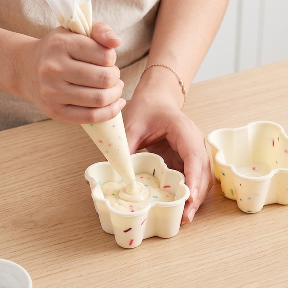 Silicone Baking Molds - Non-Stick Reusable Steaming Dessert Molds for Muffin, Cupcake, Bread, Cake, Jelly, Pudding