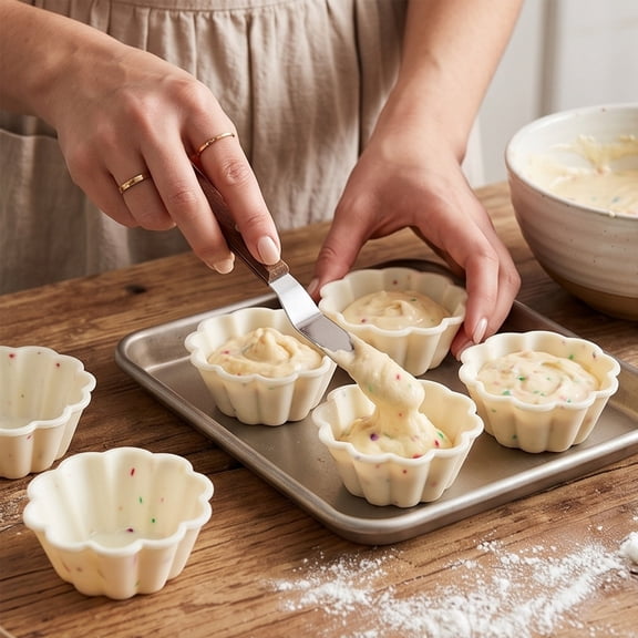 Silicone Baking Molds - Non-Stick Reusable Steaming Dessert Molds for Muffin, Cupcake, Bread, Cake, Jelly, Pudding