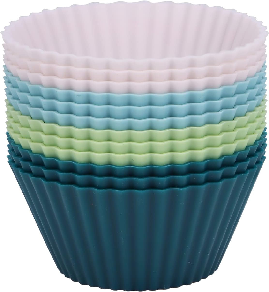 Silicone Baking Muffin Cups 12 Pack Reusable Cupcake Liners Cake
