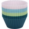 Silicone Baking Muffin Cups 12 Pack Reusable Cupcake Liners Cake