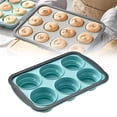 thumbnail image 1 of Silicone Baking Pan with Metal Reinforced Frame - 6/12 Cup Non Stick Cupcake Mold, Foldable Space Saving Design, Oven Freezer Dishwasher Safe, Heat Resistant to 450°F, 1 of 9