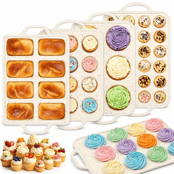 Silicone Baking Pan Set, 4-Piece, Nonstick Oven Safe Bakeware