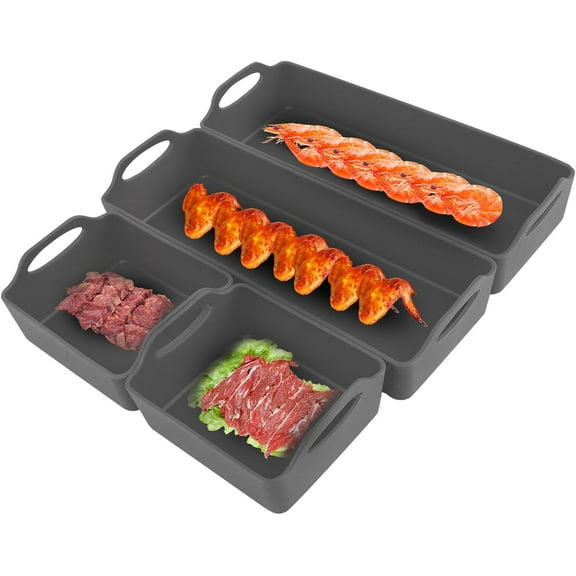 Silicone Baking Sheet Pan Dividers,Sturdy Heatproof Handles Nonstick Tray,Cooking Reimagined,Reusable Bakeware Set for Meal Prep,Easy to Clean,Air Fryer,Oven Safe