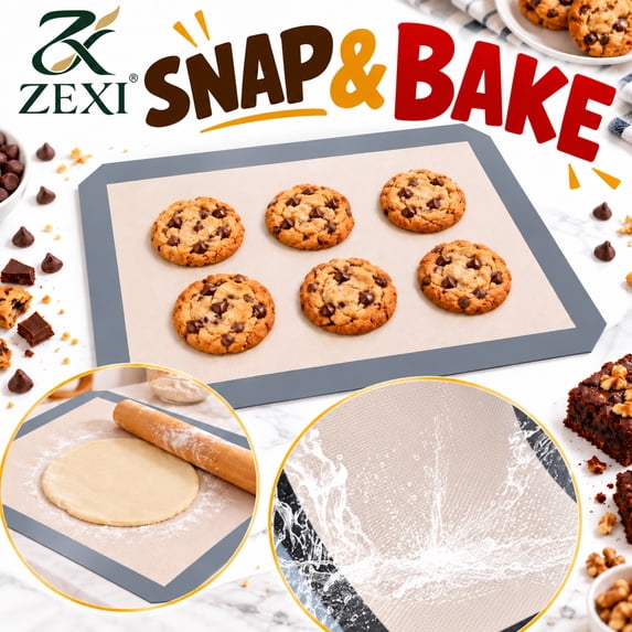 Silicone Baking Sheet with Snap Corners, Convertible Baking Tray, Flat ...